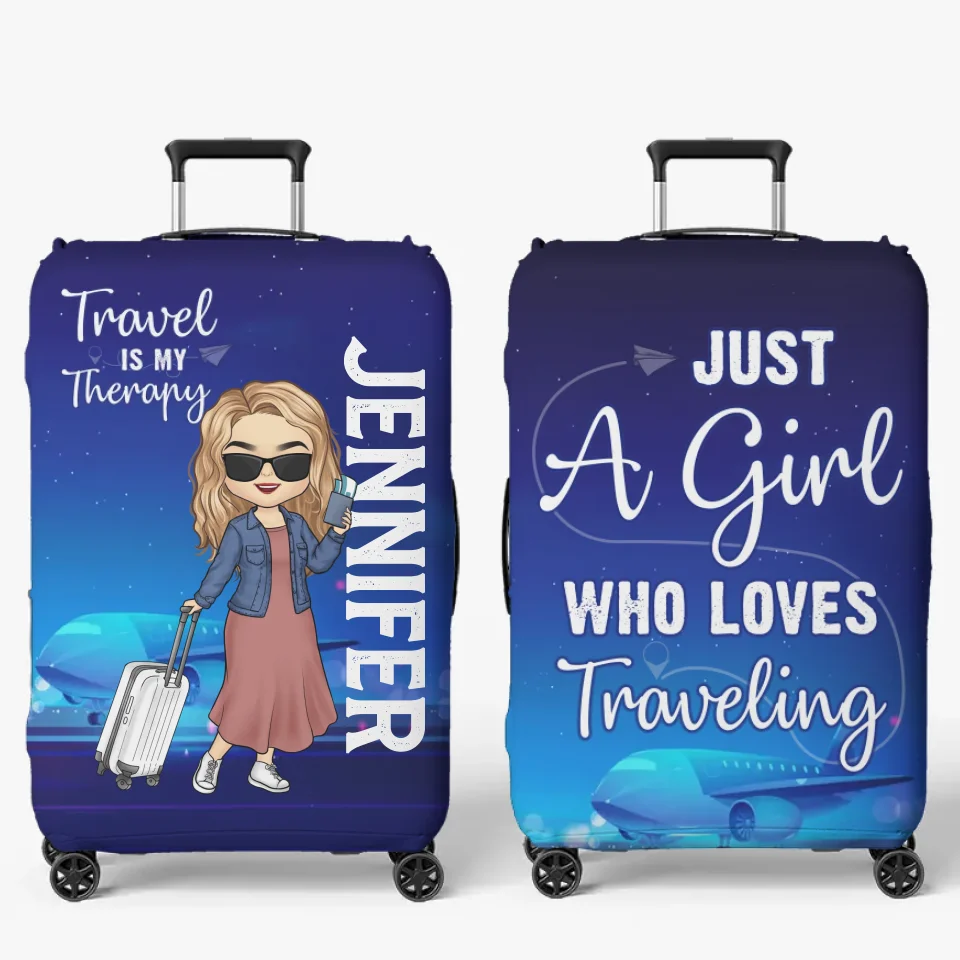 Travel Far Enough, You Meet Yourself - Travel Personalized Custom Luggage Cover - Summer Vacation Gift, Gift For Adventure Travel Lovers