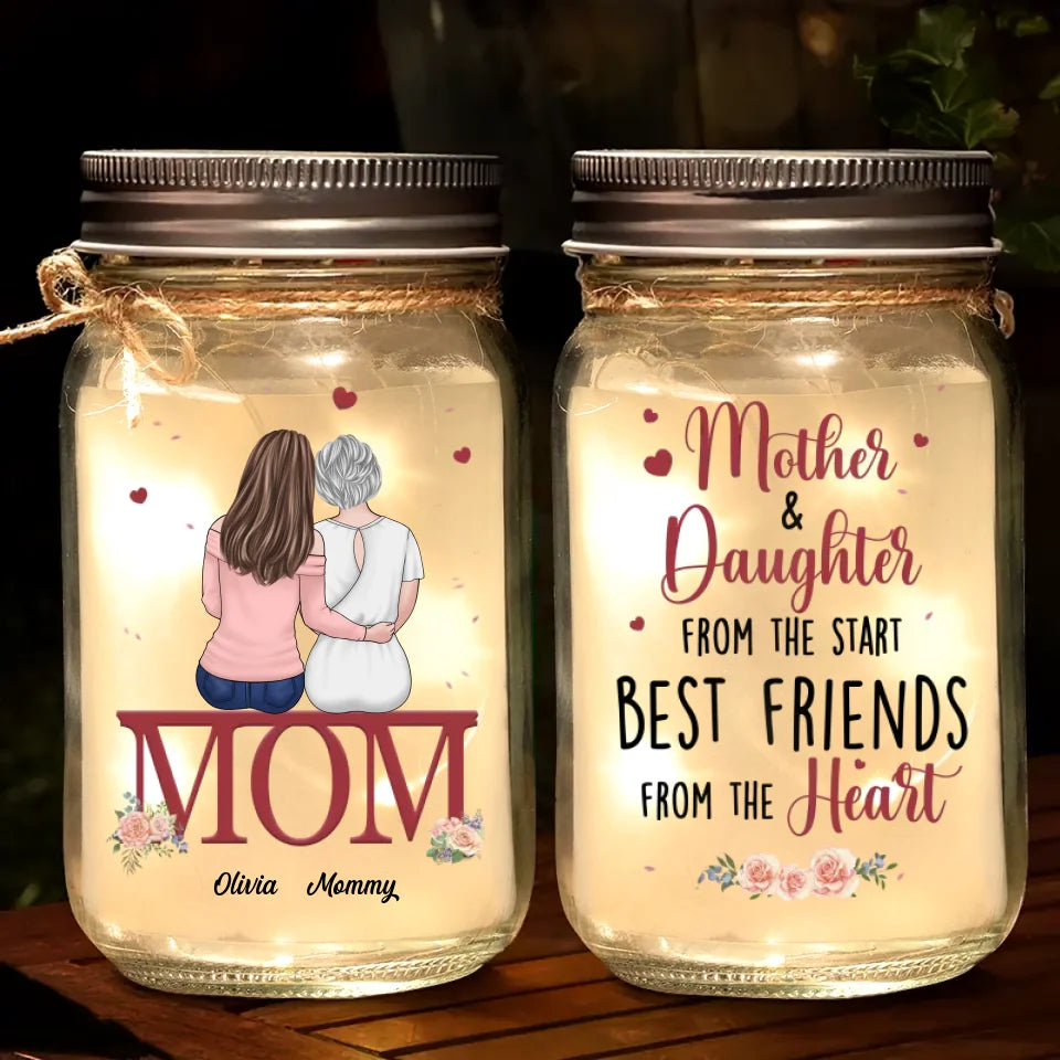 You’re Not Just Our Mom, You’re Our World - Family Personalized Custom Mason Jar Light - Gift For Mom, Daughter