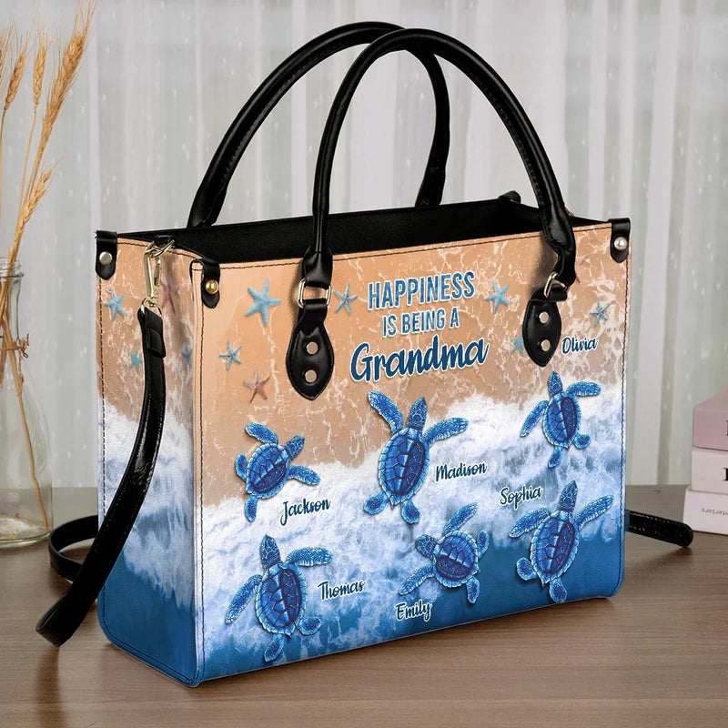 If Nothing Is Going Well, Call Your Grandmother - Family Personalized Custom Leather Handbag - Gift For Mom, Grandma