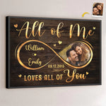 Custom Photo All Of Me Loves All Of You - Couple Personalized Custom Horizontal Poster - Gift For Husband Wife, Anniversary