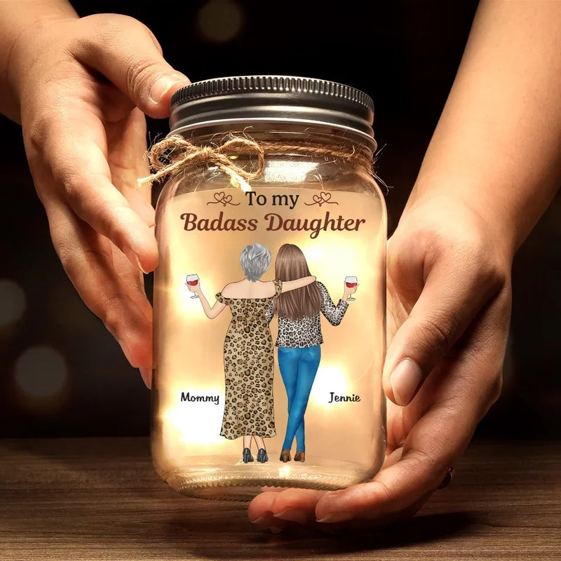 You Are My Greatest Treasure, And I’m Endlessly Proud Of You - Family Personalized Custom Mason Jar Light - Gift For Mom, Daughter