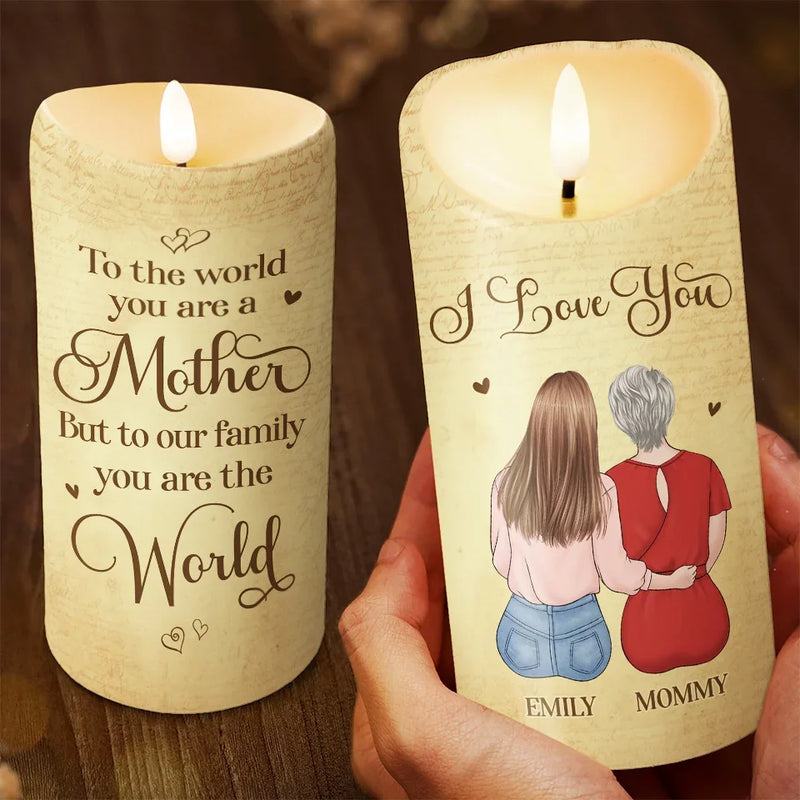 Mom, Your Love Is Our Greatest Treasure - Family Personalized Custom LED Candle - Gift For Mom, Daughter