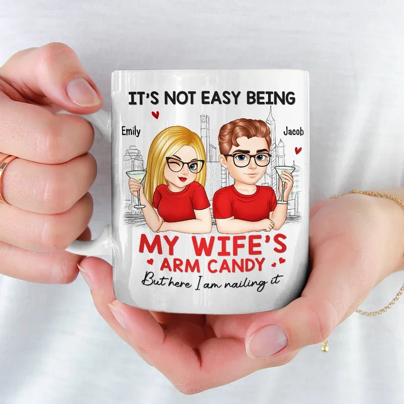 You Make My Heart Happy - Couple Personalized Custom Mug - Gift For Husband Wife, Anniversary