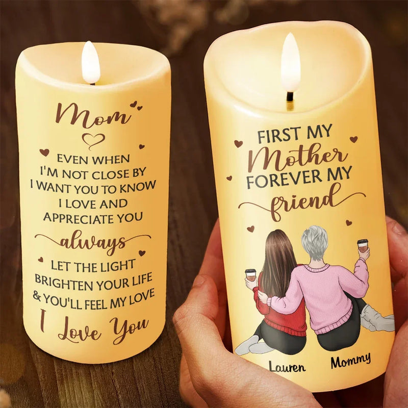 We Carry Your Love In Our Hearts Every Day - Family Personalized Custom LED Candle - Gift For Mom, Daughter