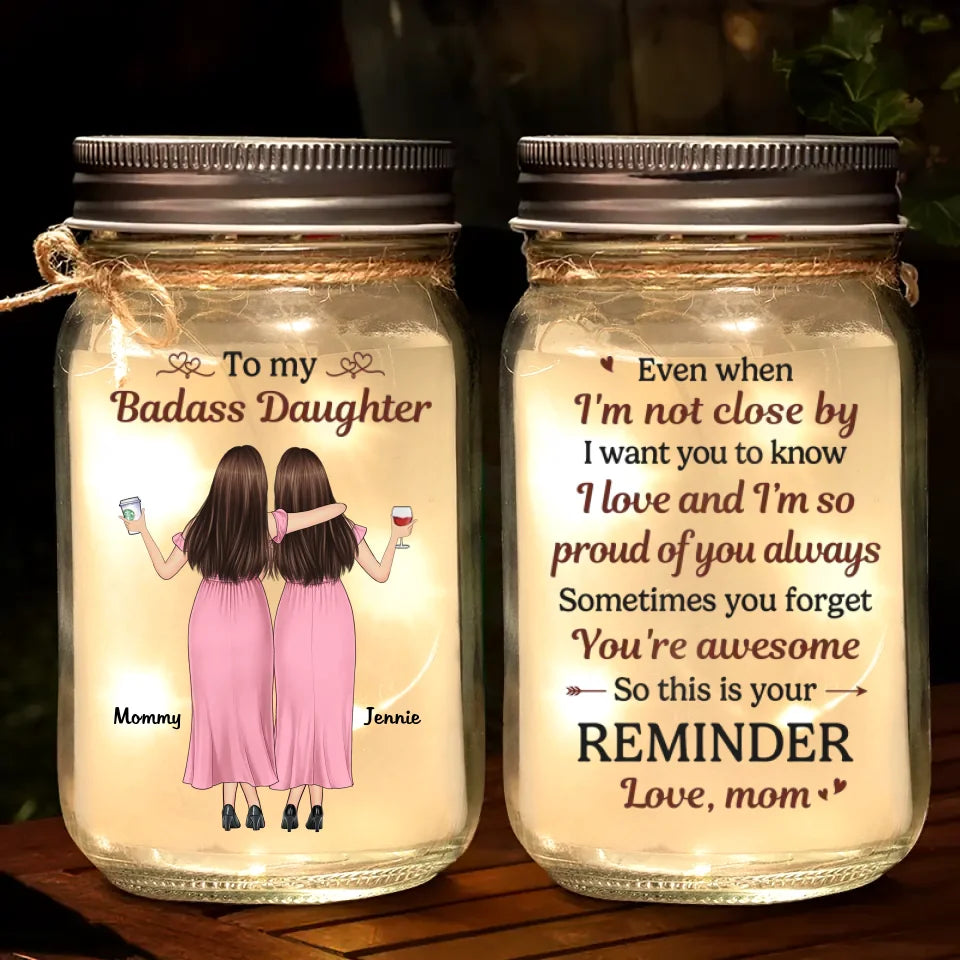 You Are My Greatest Treasure, And I’m Endlessly Proud Of You - Family Personalized Custom Mason Jar Light - Gift For Mom, Daughter