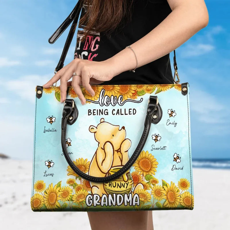 Love Being Called Granny - Family Personalized Custom Leather Handbag - Gift For Mom, Grandma