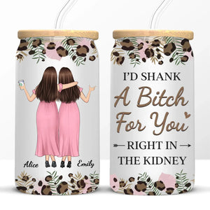 True Friends Are Always Together In Spirit - Bestie Personalized Custom Glass Cup, Iced Coffee Cup - Gift For Best Friends, BFF, Sisters