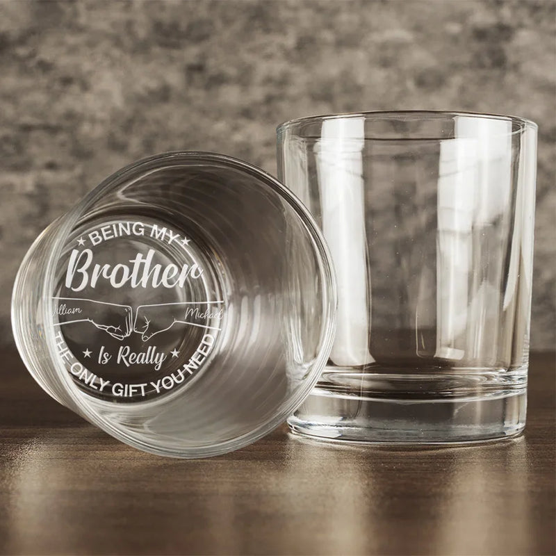 The Only Gift You Need - Family Personalized Custom Whiskey Glass - Gift For Family Members