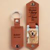 Custom Photo Crossed The Rainbow Bridge Knowing I Was Loved - Memorial Personalized Custom Engraved Leather Keychain - Sympathy Gift For Pet Owners, Pet Lovers