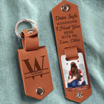 Every Day Is Better With You By My Side - Couple Personalized Custom Engraved Leather Keychain - Gift For Husband Wife, Anniversary