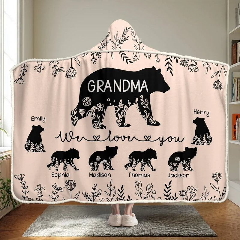 Love Grows Best In Family Gardens - Family Personalized Custom Snuggle Blanket, Hoodie Blanket - Gift For Mom, Grandma