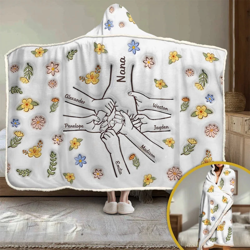 Love Makes A Family Complete - Family Personalized Custom 3D Inflated Effect Printed Snuggle Blanket, Hoodie Blanket - Gift For Family Members