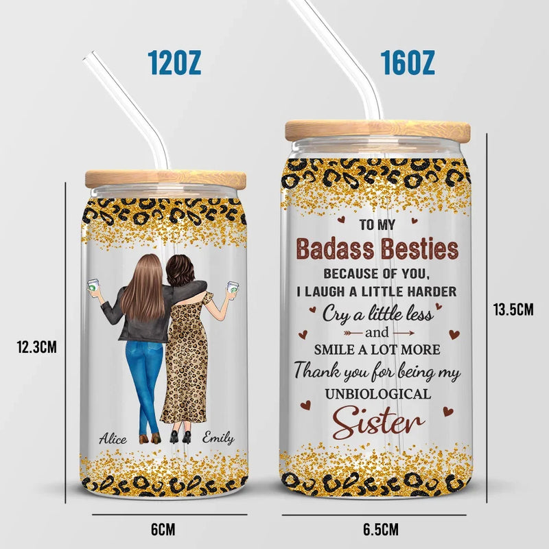 Friends Are The Family We Choose For Ourselves - Bestie Personalized Custom Glass Cup, Iced Coffee Cup - Gift For Best Friends, BFF, Sisters