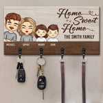 Home Sweet Home - Family Personalized Custom Home Decor Key Hanger, Key Holder - House Warming Gift For Family Members, Pet Owners, Pet Lovers