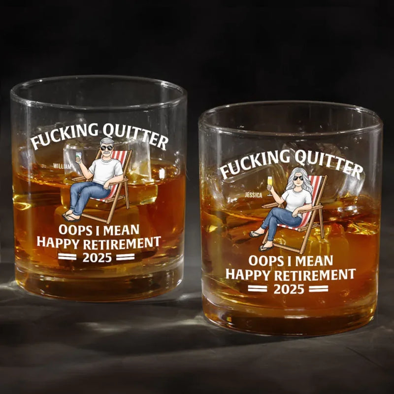 Relish The Freedom Of Waking Up Naturally - Personalized Custom Whiskey Glass - Appreciation, Retirement Gift For Coworkers, Work Friends, Colleagues