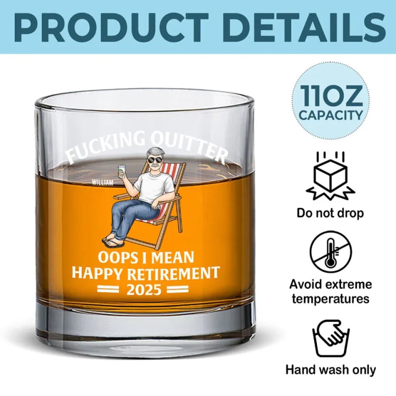 Relish The Freedom Of Waking Up Naturally - Personalized Custom Whiskey Glass - Appreciation, Retirement Gift For Coworkers, Work Friends, Colleagues