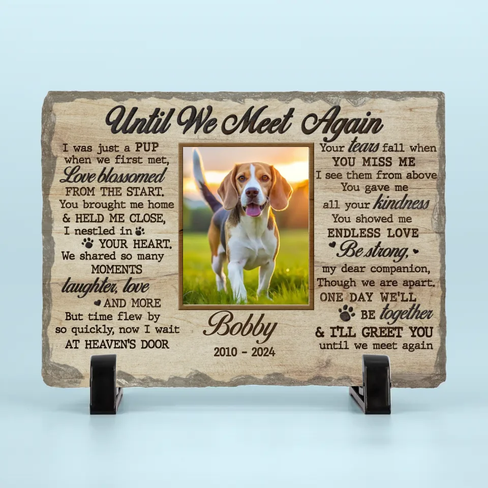 Pierre rectangulaire personnalisée Memo Pet avec support - AMZ, nouveauté