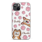 Custom Name Cat Paw Print Gifts for Cat Lovers - Personalized Phone Case