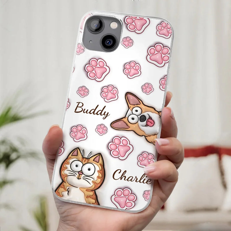 Furry Friends Are The Ultimate Healers - Dog & Cat Personalized Custom 3D Inflated Effect Printed Clear Phone Case - Gift For Pet Owners, Pet Lovers