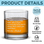 Brother, A Definition That Can’t Be Written - Family Personalized Custom Whiskey Glass - Gift For Family Members