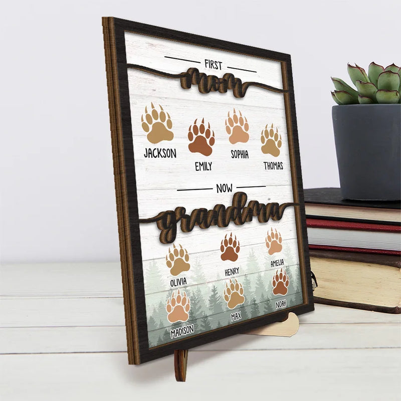 Journey Of The Heart - Family Personalized Custom 2-Layered Wooden Plaque With Stand - Gift For Mom, Grandma