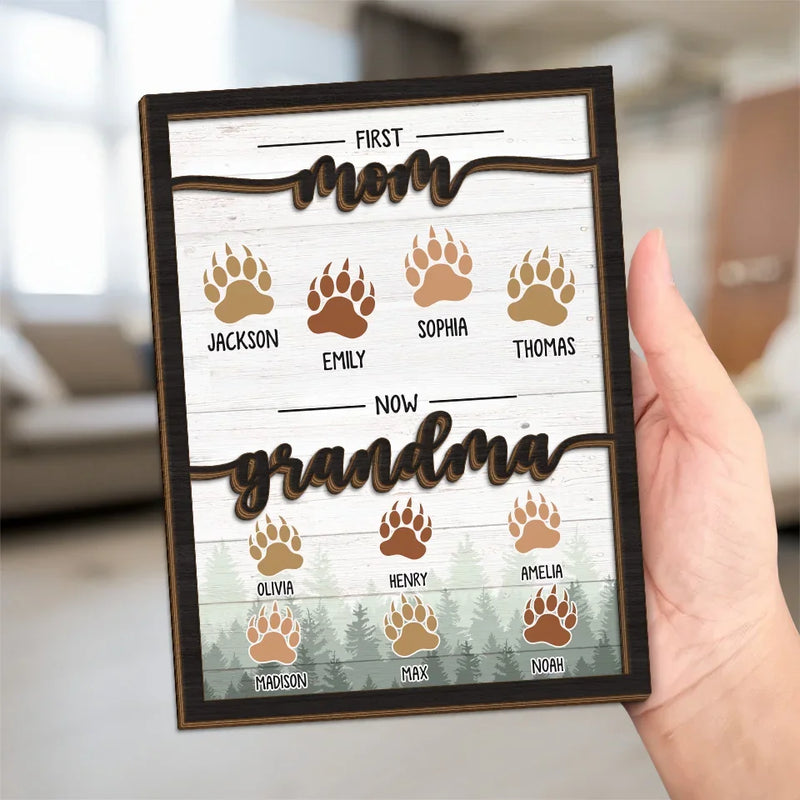 Journey Of The Heart - Family Personalized Custom 2-Layered Wooden Plaque With Stand - Gift For Mom, Grandma