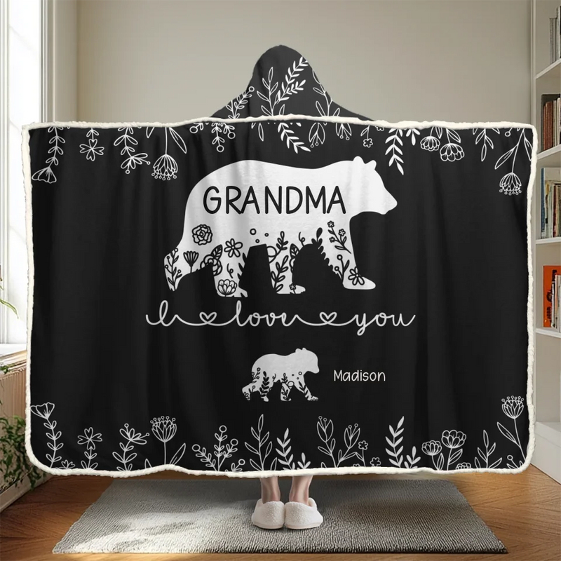 Love Grows Best In Family Gardens - Family Personalized Custom Snuggle Blanket, Hoodie Blanket - Gift For Mom, Grandma
