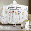 Mama's Favorite Garden - Family Personalized Custom Snuggle Blanket, Hoodie Blanket - Gift For Mom, Grandma