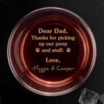 Thanks For Picking My Poop And Stuff - Dog & Cat Personalized Custom Whiskey Glass - Gift For Pet Owners, Pet Lovers