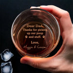 Thanks For Picking My Poop And Stuff - Dog & Cat Personalized Custom Whiskey Glass - Gift For Pet Owners, Pet Lovers