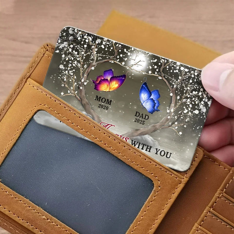 Like A Butterfly, They Lived Briefly But Beautifully - Memorial Personalized Custom Aluminum Wallet Card - Sympathy Gift For Family Members