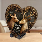 Custom Name Deer Couple Gifts for Couples - Personalized Stone With Stand