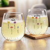 First Mom, Now Grandma - Family Personalized Custom Wine Glass - Gift For Mom, Grandma
