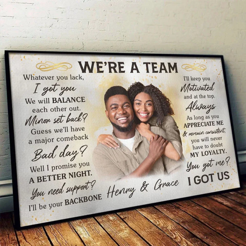 Custom Photo We Will Balance Each Other Out - Couple Personalized Custom Horizontal Poster - Gift For Husband Wife, Anniversary