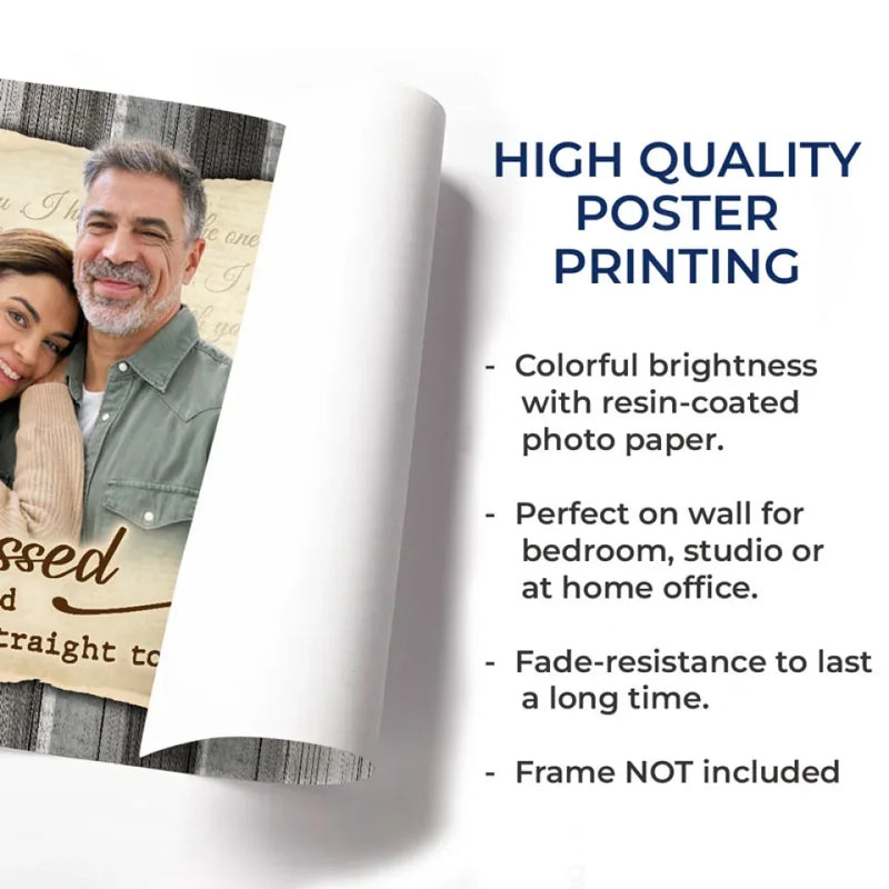 Custom Photo God Blessed The Broken Road That Led Me Straight To You - Couple Personalized Custom Horizontal Poster - Gift For Husband Wife, Anniversary