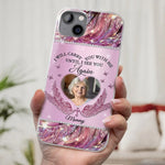 Custom Photo I Will Always Carry Mom With Me  - Memorial Personalized Custom Clear Phone Case - Sympathy Gift For Family Members