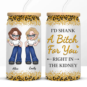 Better Together - Bestie Personalized Custom Glass Cup, Iced Coffee Cup - Gift For Best Friends, BFF, Sisters