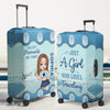 Travel Far, Live Fully - Travel Personalized Custom Luggage Cover - Summer Vacation Gift, Gift For Adventure Travel Lovers