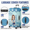 Travel Far, Live Fully - Travel Personalized Custom Luggage Cover - Summer Vacation Gift, Gift For Adventure Travel Lovers