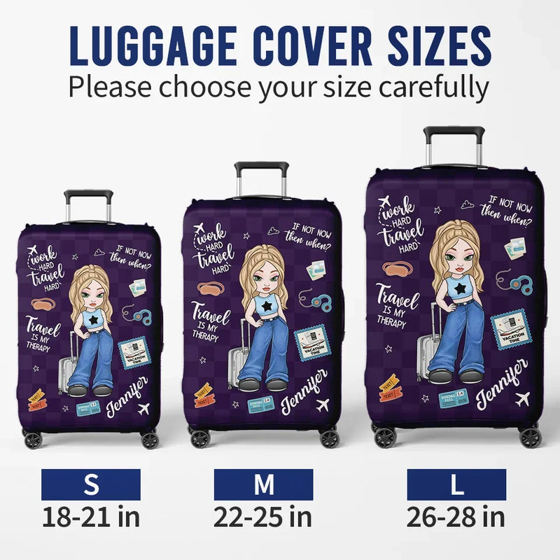 The Sky Is Calling And I Must Go - Travel Personalized Custom Luggage Cover - Summer Vacation Gift, Gift For Adventure Travel Lovers