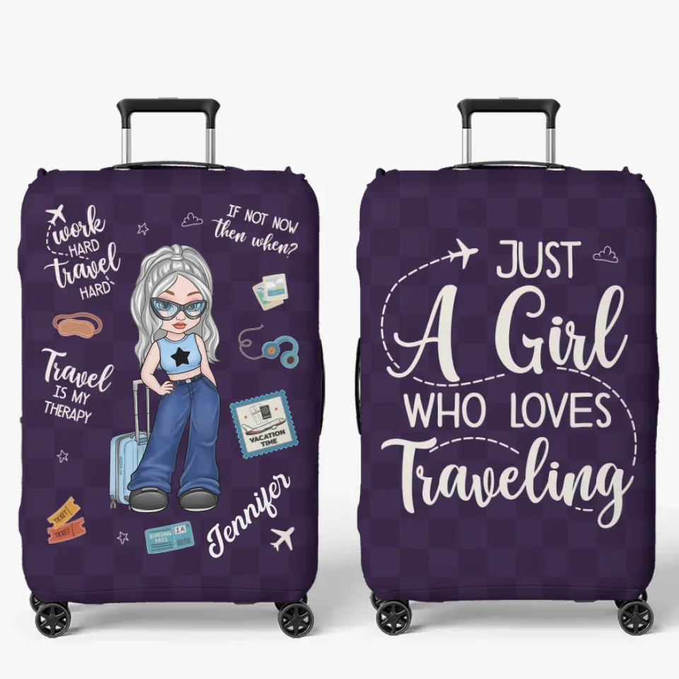 The Sky Is Calling And I Must Go - Travel Personalized Custom Luggage Cover - Summer Vacation Gift, Gift For Adventure Travel Lovers