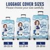 Travel More, Worry Less - Travel Personalized Custom Luggage Cover - Summer Vacation Gift, Gift For Adventure Travel Lovers
