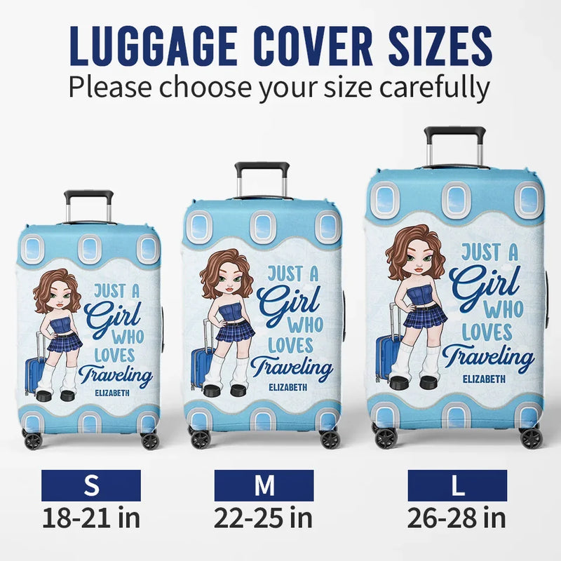 Travel More, Worry Less - Travel Personalized Custom Luggage Cover - Summer Vacation Gift, Gift For Adventure Travel Lovers