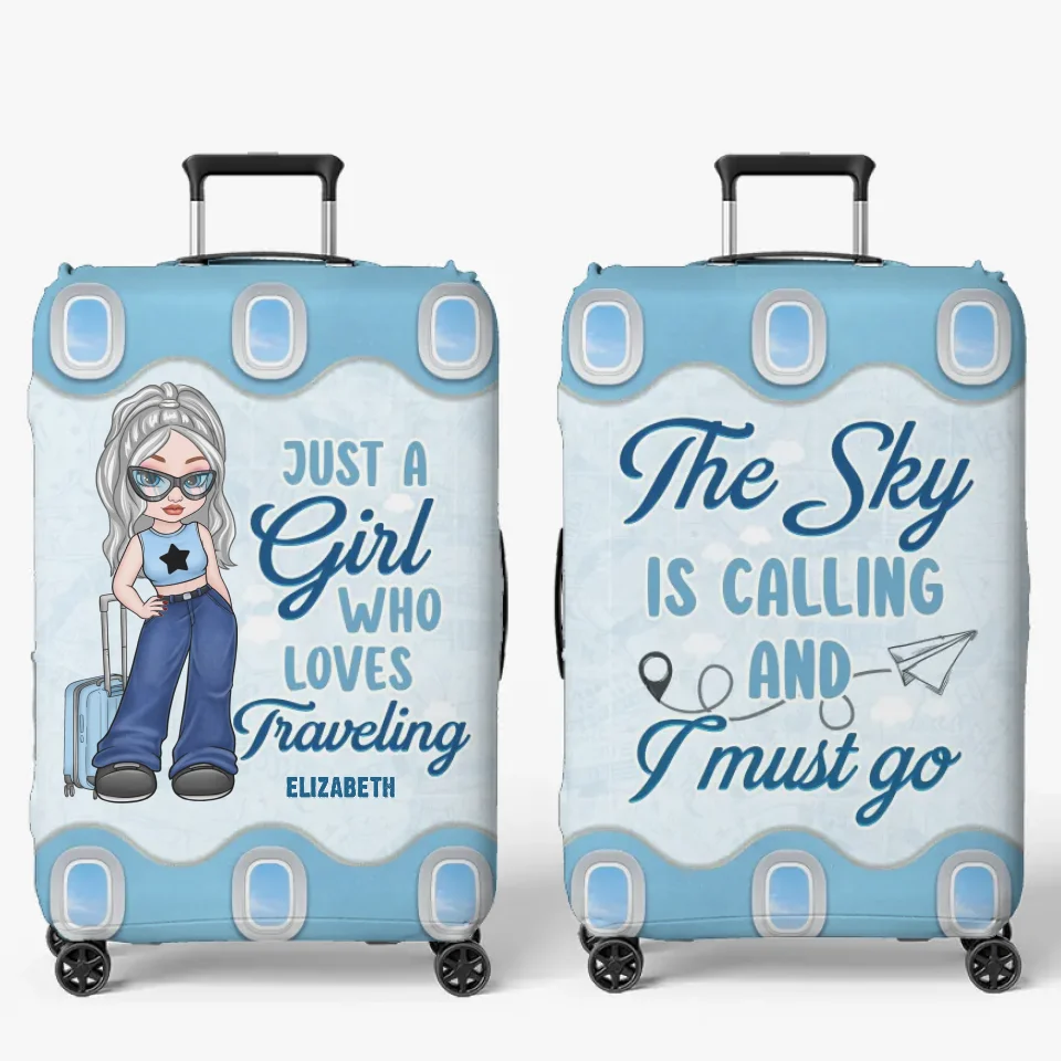 Travel More, Worry Less - Travel Personalized Custom Luggage Cover - Summer Vacation Gift, Gift For Adventure Travel Lovers