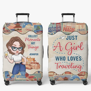 Voyager, c'est vivre - Housse de bagage personnalisée - Cadeau vacances d'été, cadeau pour les amoureux du voyage d'aventure