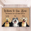 Welcome To Our Home, Beware Of Dog Kisses And Wagging Tails - Dog Personalized Custom Home Decor Decorative Mat - House Warming Gift For Pet Owners, Pet Lovers