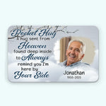 Custom Photo A Hug Sent From Heaven - Memorial Personalized Custom Aluminum Wallet Card - Sympathy Gift For Family Members