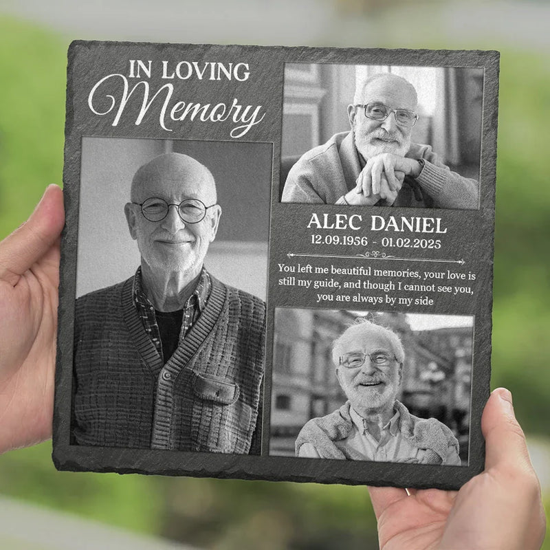 Custom Photo Your Love Is Still My Guide - Memorial Personalized Custom Square Shaped Stone With Stand - Sympathy Gift For Family Members