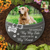 Custom Photo You Left Paw Prints On My Heart Forever - Memorial Personalized Custom Round Shaped Stone With Stand - Sympathy Gift For Pet Owners, Pet Lovers
