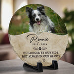 Custom Photo Your Paw Prints Are Forever Etched On My Soul - Memorial Personalized Custom Round Shaped Stone With Stand - Sympathy Gift For Pet Owners, Pet Lovers